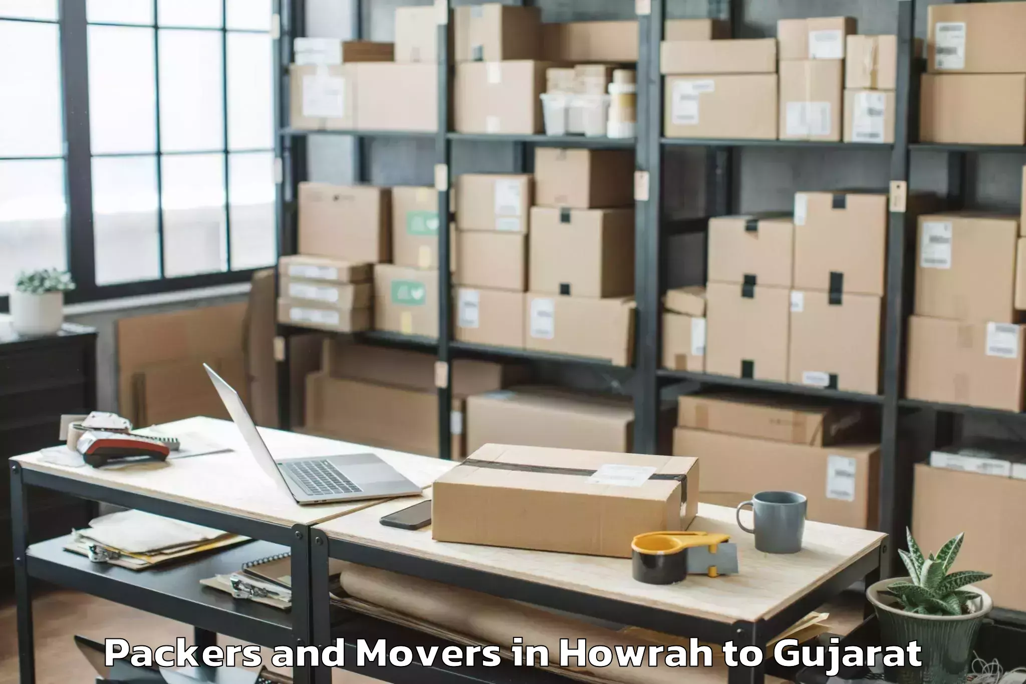 Professional Howrah to Waghodia Packers And Movers